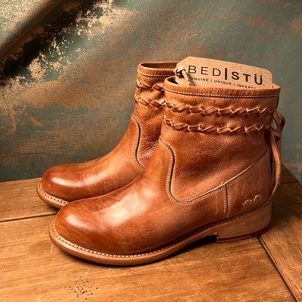 Bed Stu Craven Leather Fringe Boot Tan Dip Dye Size 6